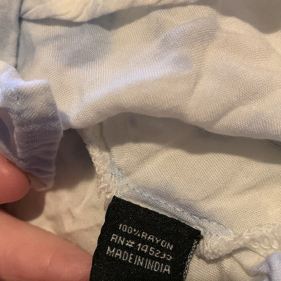 Large Flowy Tie Dye cropped cold shoulder blouse by Style Envy blue and white - Picture 3 of 5